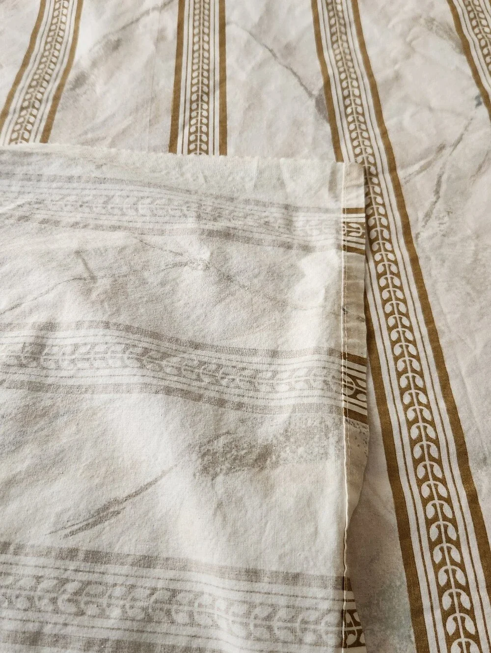 WAMSUTTA King Flat Sheet Striped 100% Cotton Made USA Home Bedding